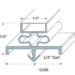 G166 25 5/8 x 74 3/4 OD Magnetic Refrigerator Door Gasket Seal, 4-Sided Gray Replacement - Perfect for Kitchen Appliances & Freezer Repair