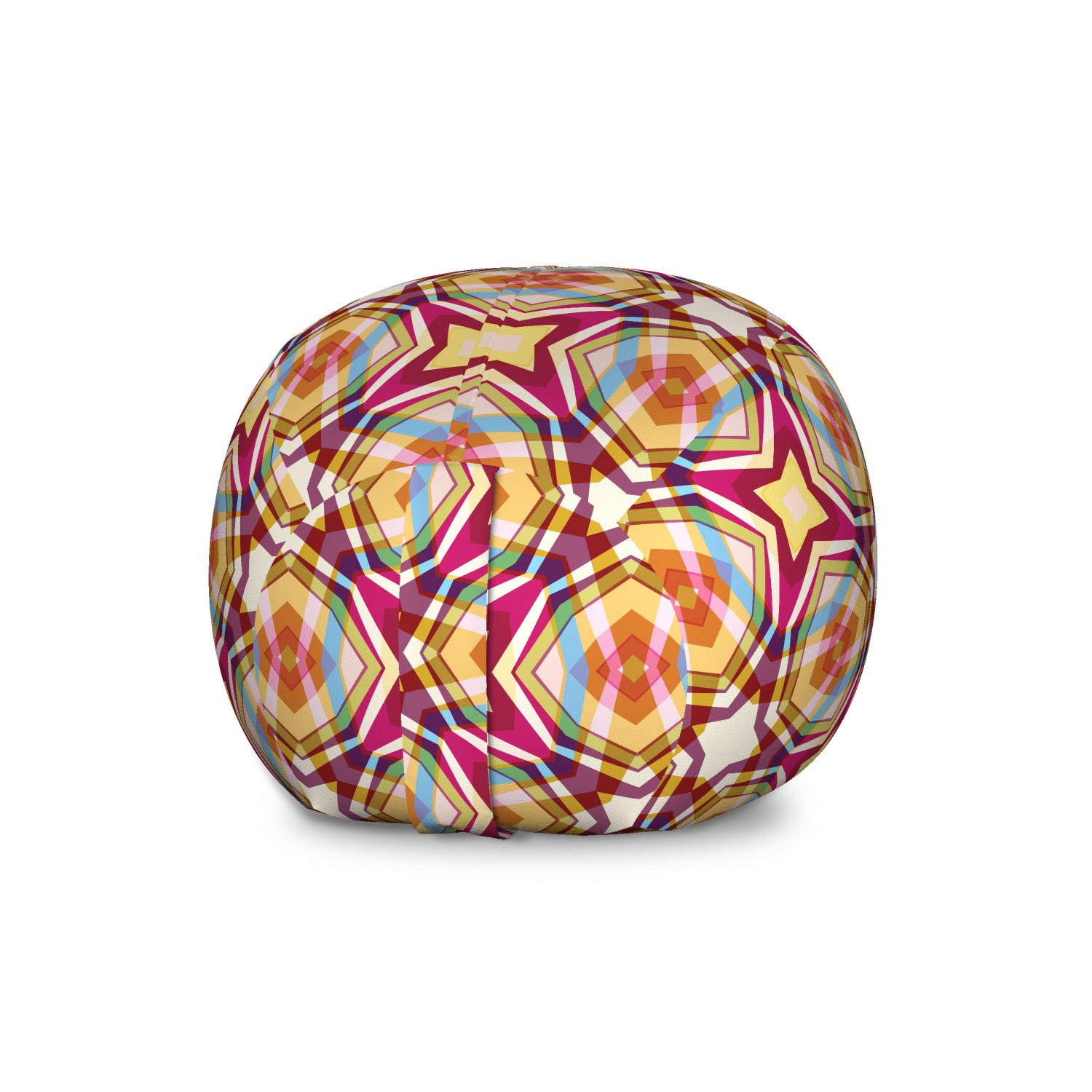 Ambesonne Abstract Storage Toy Bag Chair - Large Washable Stuffed Animal Organizer with Vibrant Star Stripy Pattern | Retro Modern Home Decor for Kids' Room, Playroom & Nursery Organization