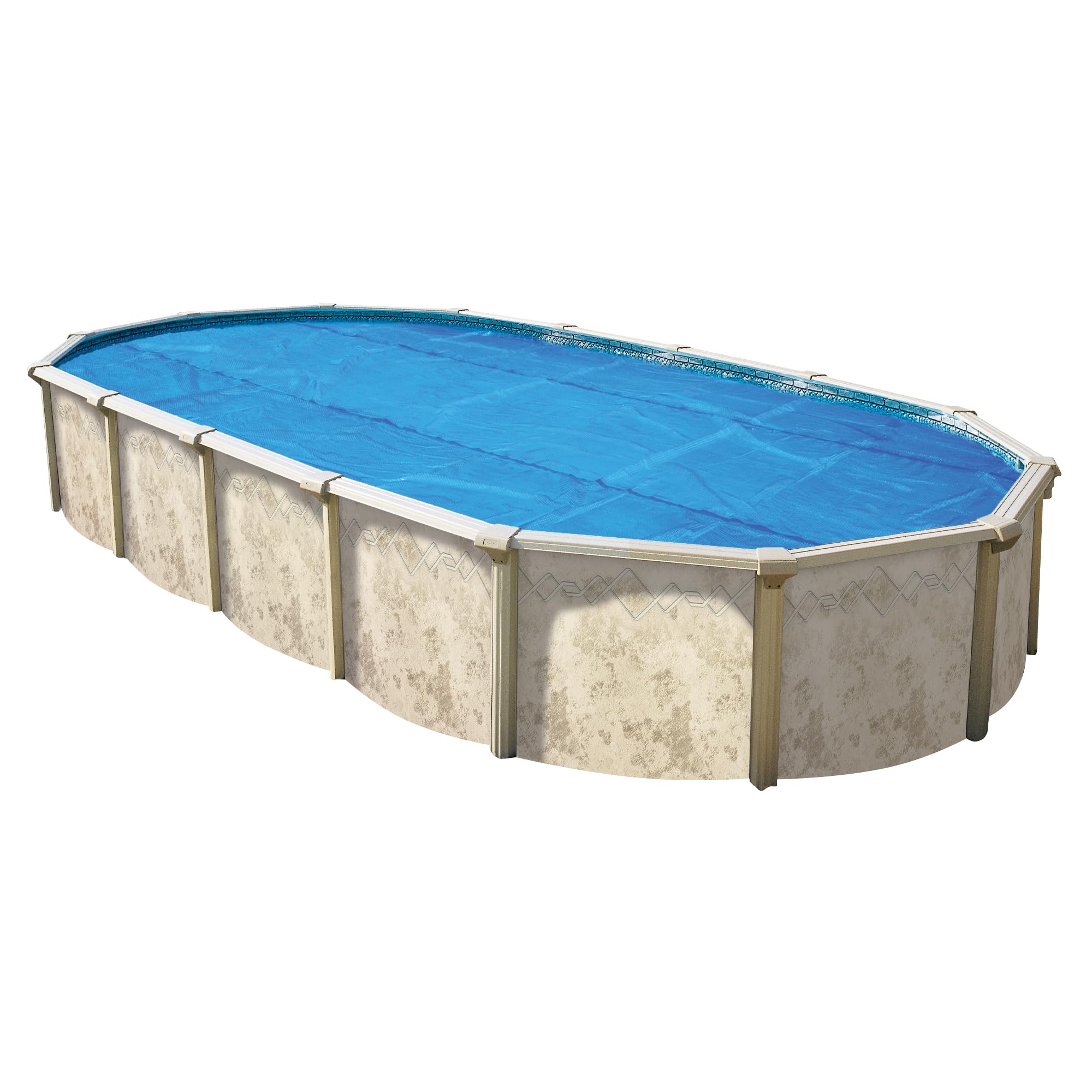 In The Swim 16' x 32' Standard Blue Oval Solar Pool Cover 8 Mil - Solar Heating for Above Ground & Inground Pools | UV Protection, Energy Saving, Extends Swimming Season
