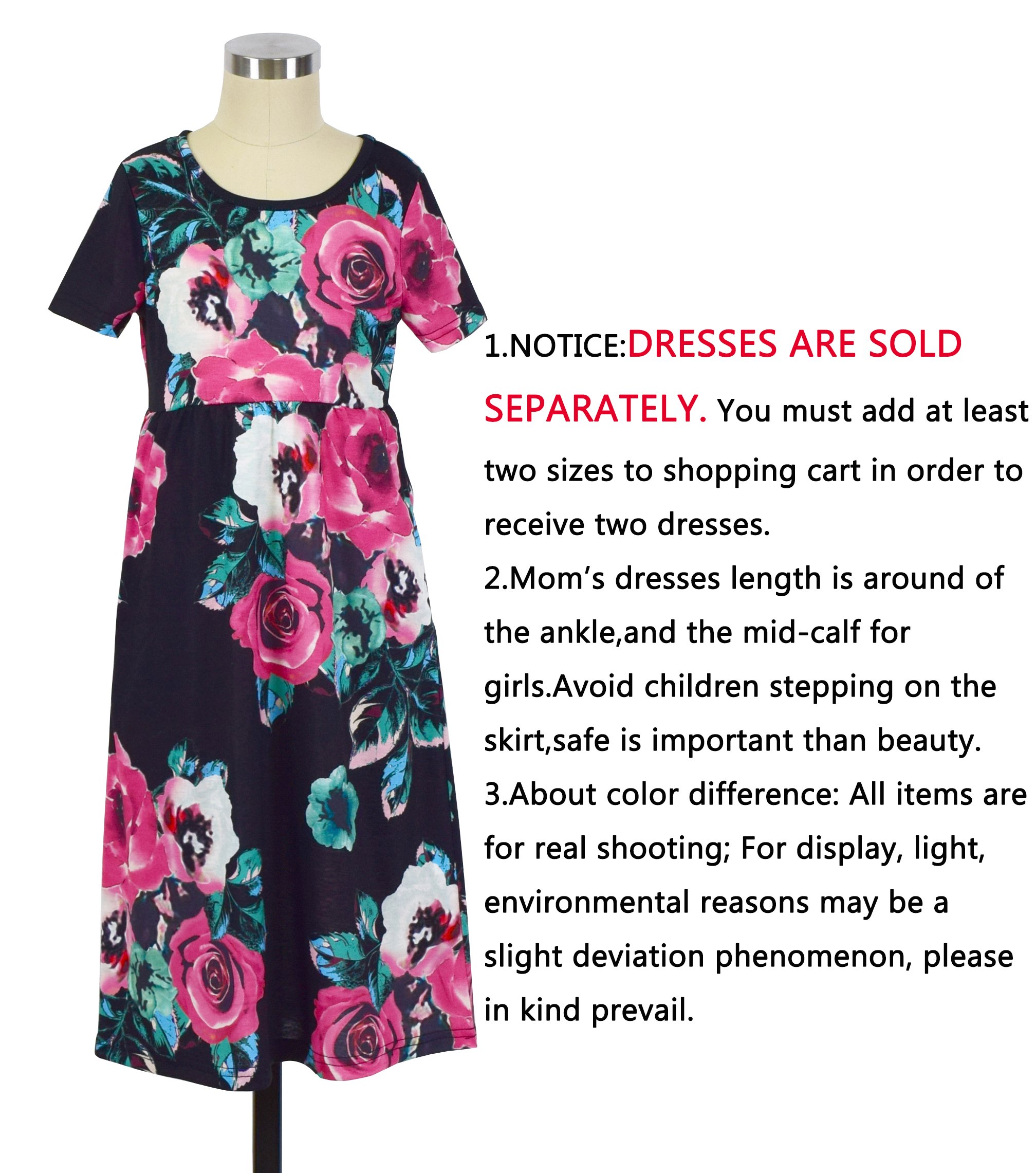 Mommy and Me Maxi Dresses - Bohemian Floral Printed Matching Outfits for Mother and Daughter | Perfect for Family Photos, Vacations & Special Occasions