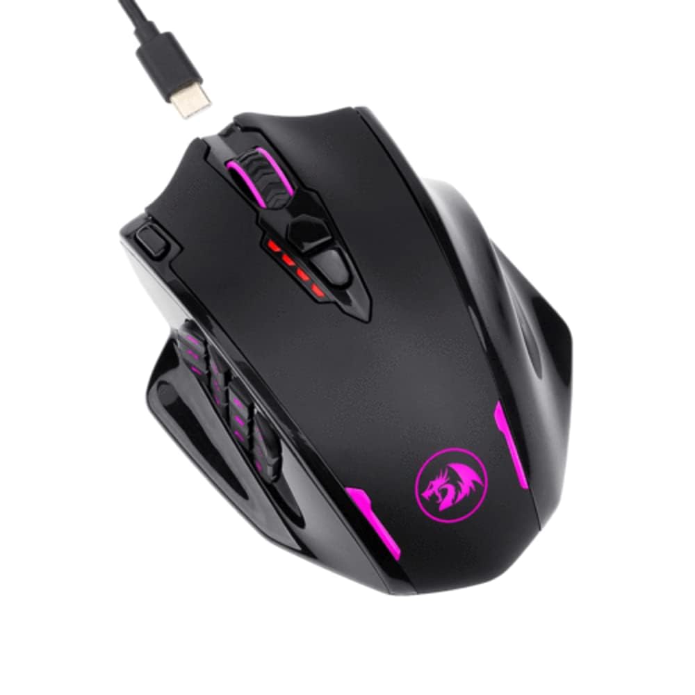 Redragon M913 Impact Elite Wireless Gaming Mouse - 16000 DPI RGB Wired/Wireless Mouse with 16 Programmable Buttons, 45-Hour Battery, Pro Optical Sensor - Perfect for MMO Gaming, FPS, and Professional Esports