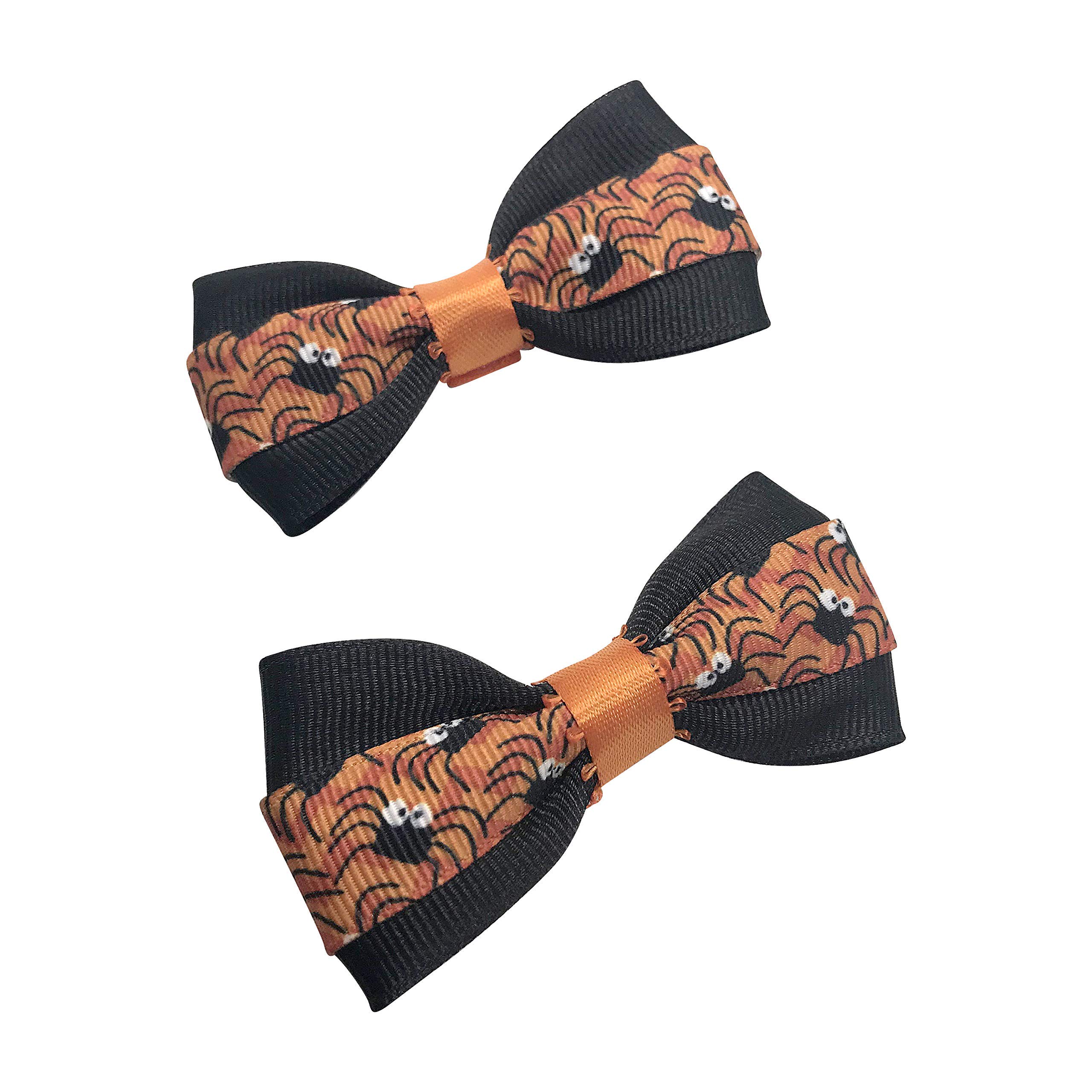 Halloween Spider Hair Bows for Girls - Toddler Pigtail Bows for Party