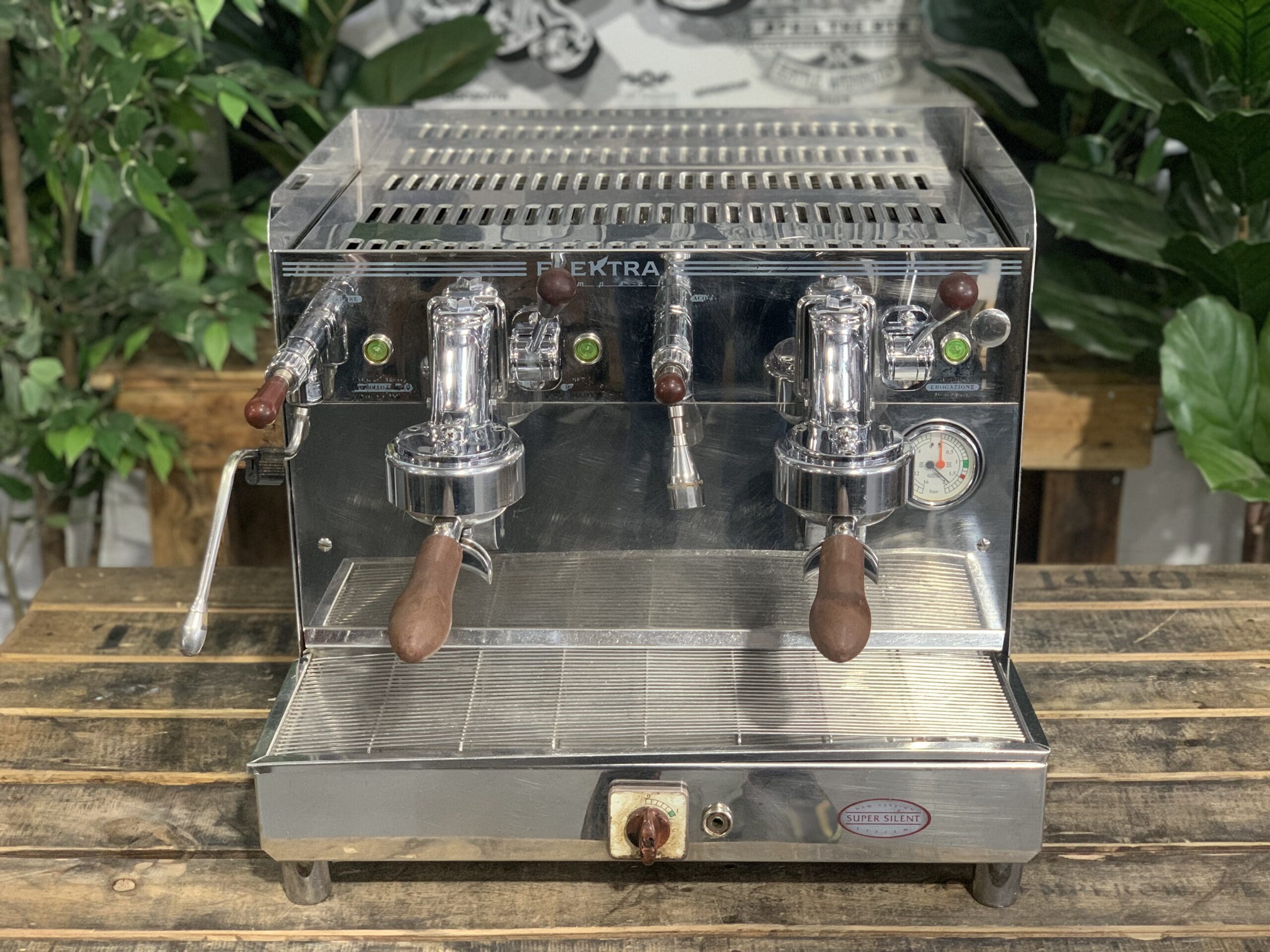 Elektra Sixties T3 Compact 2 Group Espresso Machine - Premium Stainless Steel for Home & Cafe Use