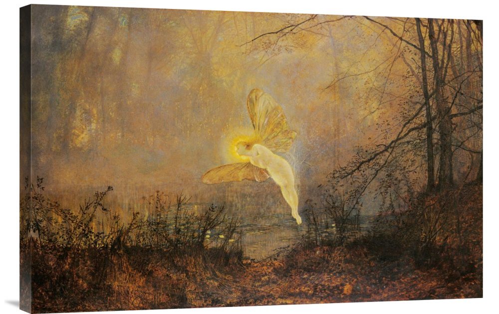 John Atkinson Grimshaw Midsummer Night Canvas Wall Art Print - Gallery Wrap Giclee Reproduction - Ready to Hang Home Decor for Living Room, Bedroom & Office