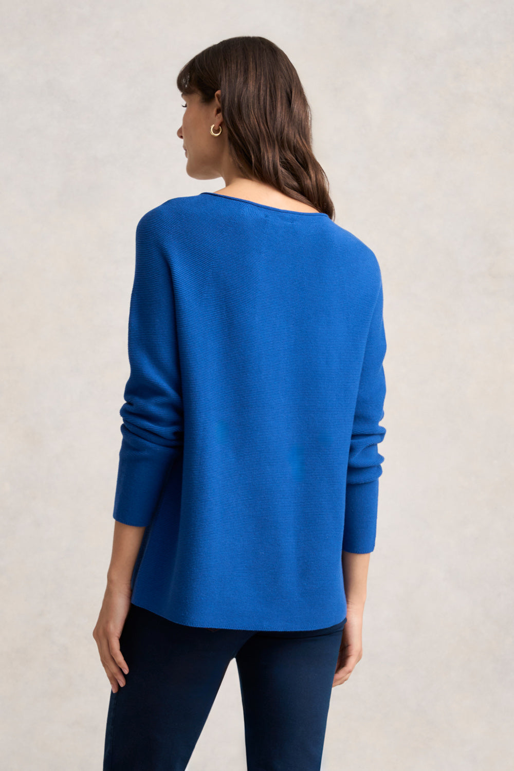 Soft Purl Cotton Jumper - Klein Blue | Women's Comfortable Knit Sweater for Casual Wear & Fall Fashion