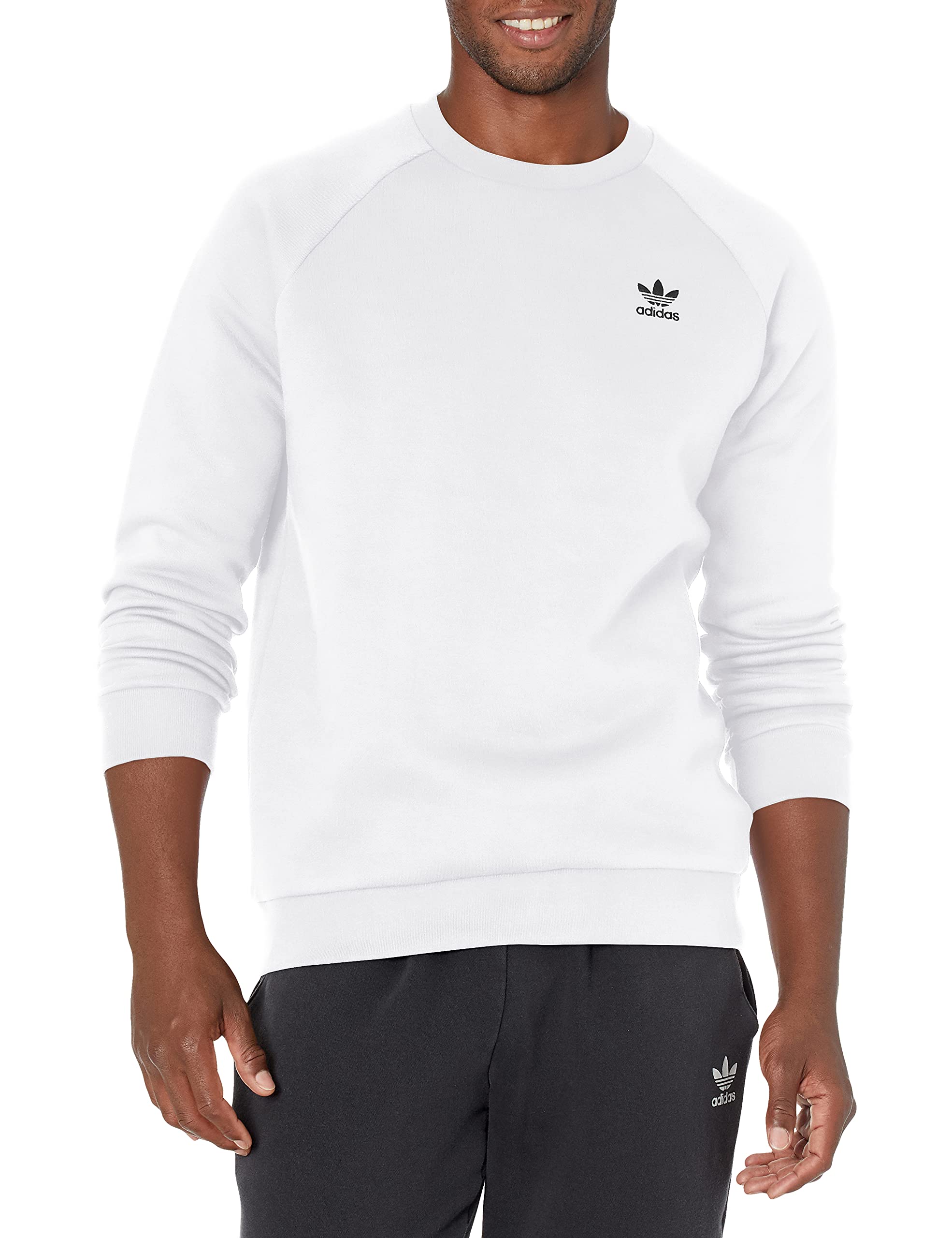 adidas Originals Men's Adicolor Essentials Trefoil Crewneck Sweatshirt | Classic Cotton Pullover Hoodie for Casual Wear, Street Style & Gym