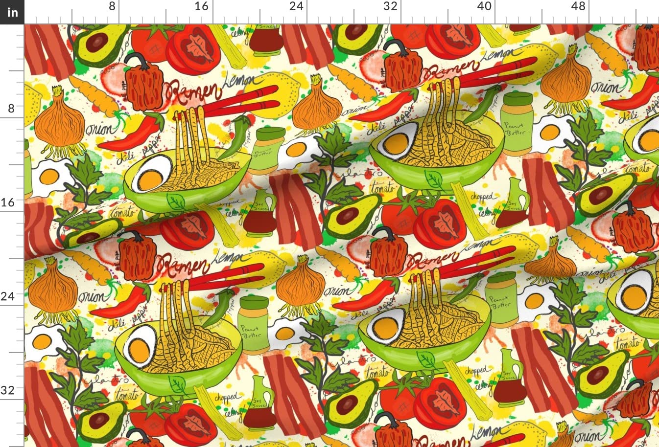 Recipe Red Egg Food Printed Minky Fabric by The Yard - Soft Plush Fabric for Sewing Baby Blankets, Quilt Backing & DIY Projects - Perfect for Nursery Decor, Gift Making & Home Crafts