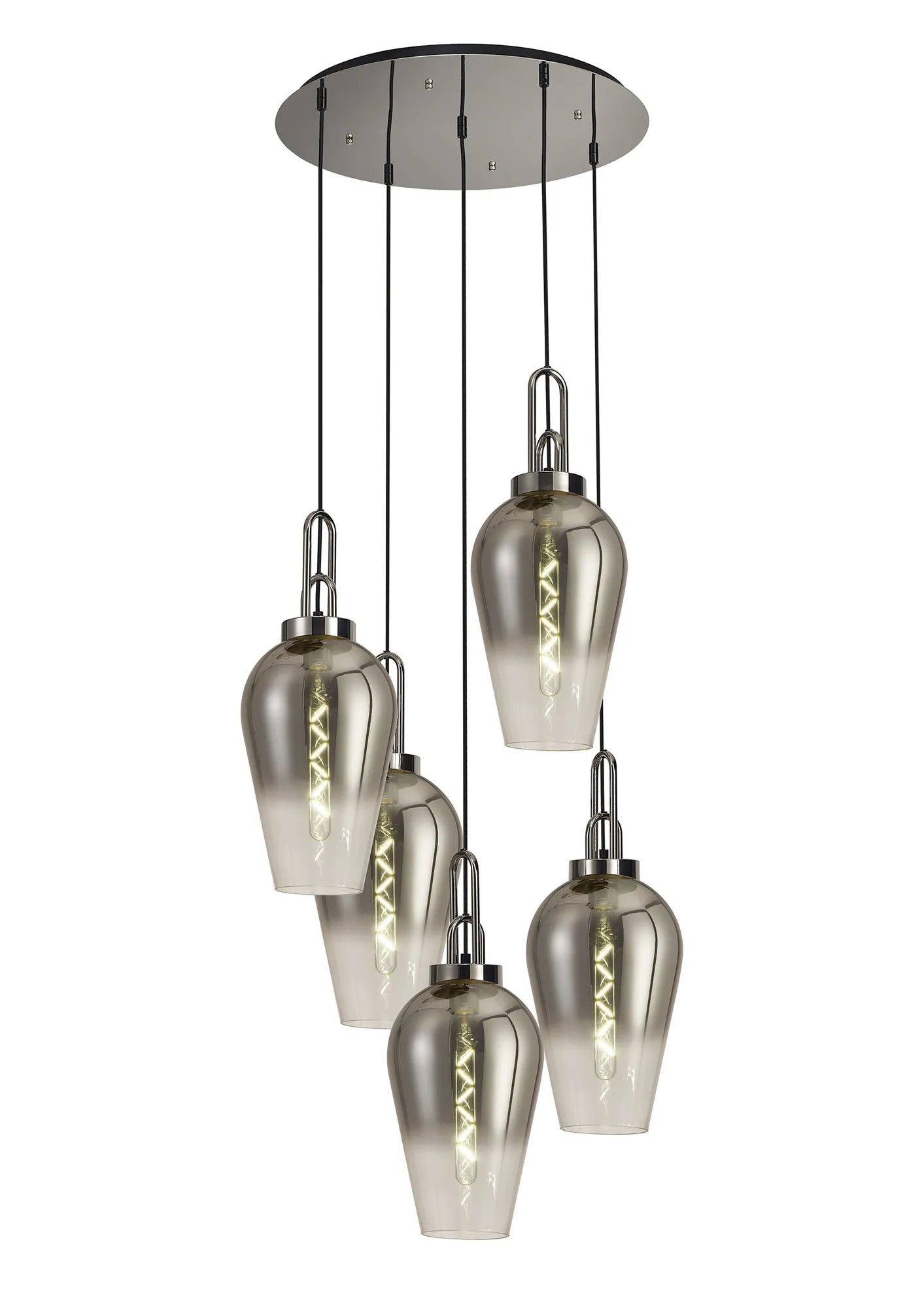 Stylish Cadiz 5-Light Cluster Pendant Light Fixture - Modern Ceiling Lighting for Dining Room, Kitchen & Living Room
