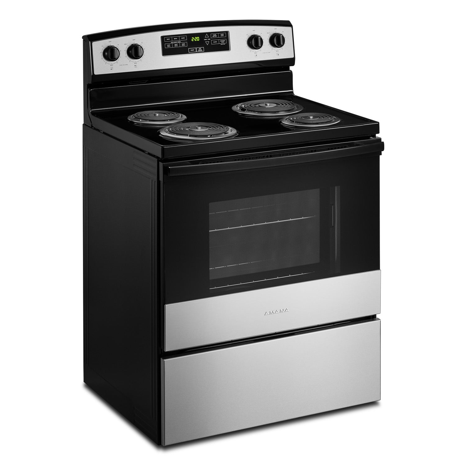 Amana 30 Inch Stainless Steel Electric Range - 4.8 Cu Ft Capacity, YACR4303MMS - Perfect for Home Kitchens & Small Restaurants