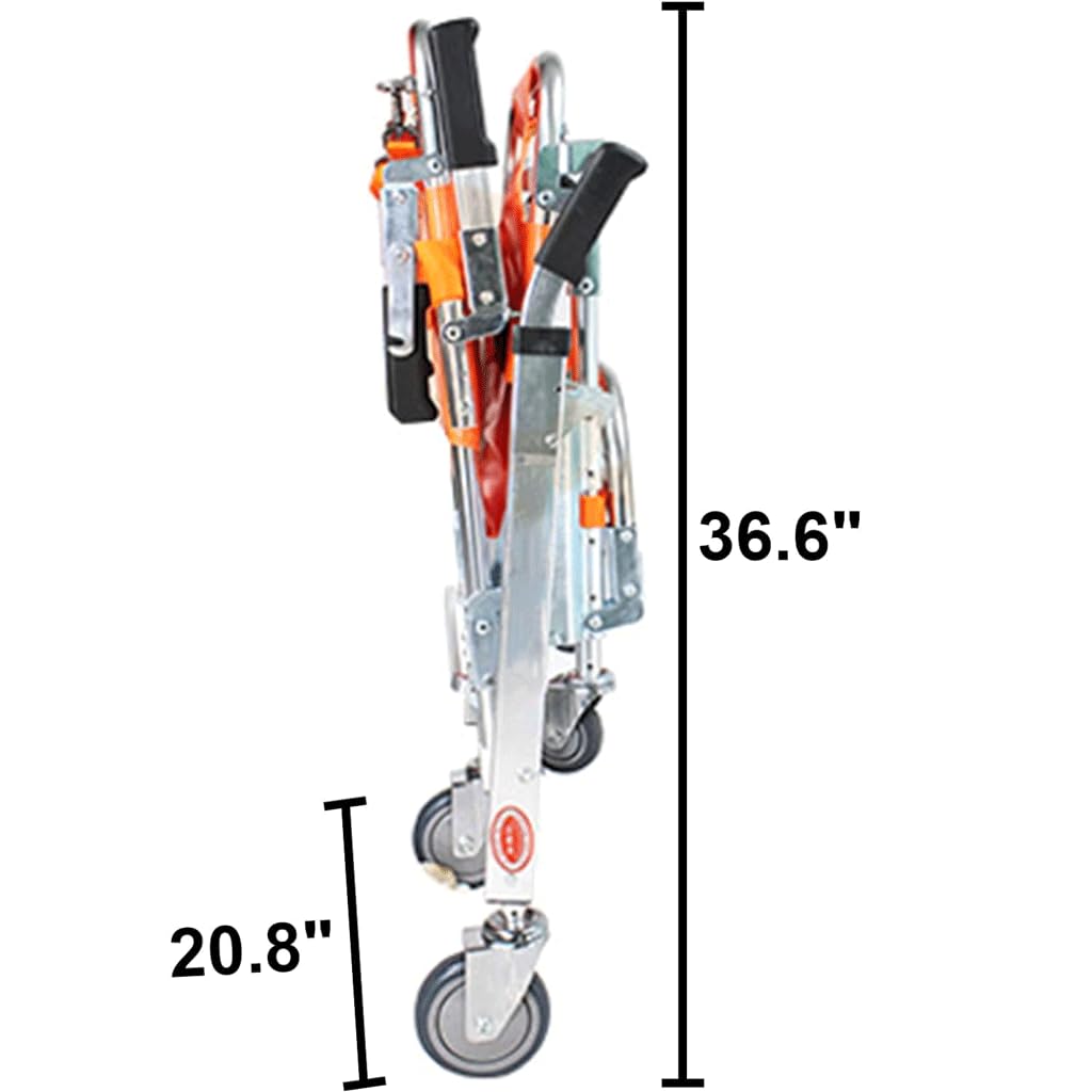 Posedwra Foldable Stair Climbing Wheelchair - Emergency Stretcher Chair for Safe Up & Down Stairs - Portable Wheelchair Stretcher for Home, Hospital & Emergency Use