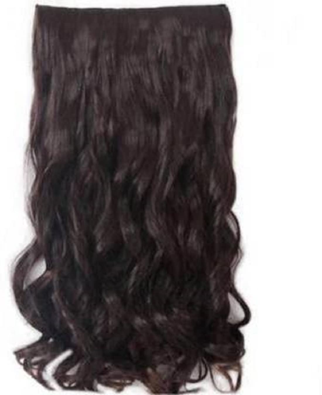 24 Inch Natural Looking Brown Clip-In Hair Extensions for Women - Volumizing Curly/Wavy Human Hair - Perfect for Daily Wear, Parties & Special Events