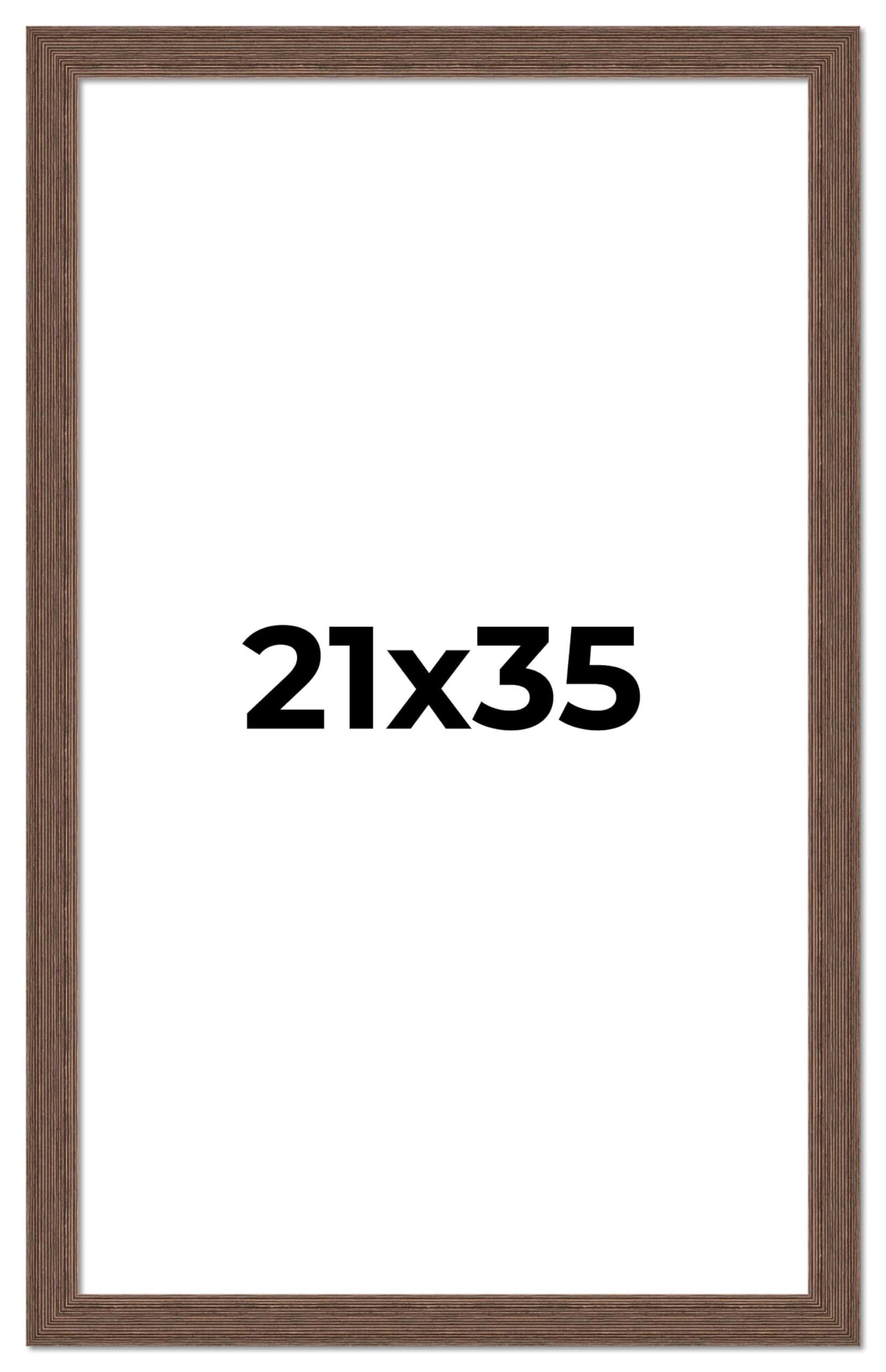 21x35 Brown Distressed Barnwood Picture Frame - Rustic Farmhouse Photo Frame with UV Acrylic Shatter Guard & Acid-Free Backing | Perfect for Wall Decor, Living Room, Bedroom, and Office Display