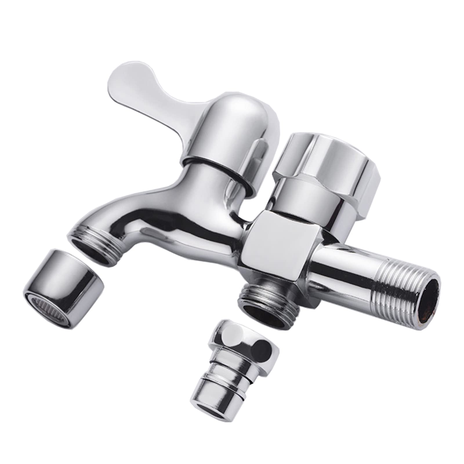 **Heavy Duty 2-Way Stainless Steel Garden Hose Splitter Valve - Outdoor Faucet Splitter for Lawn, Garden & Watering Use**