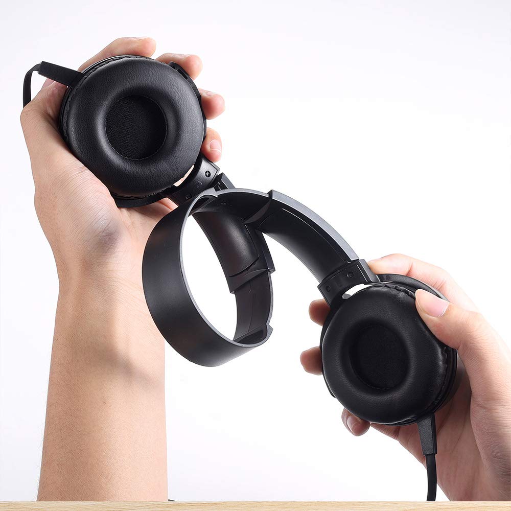 5 Pack Kids Bulk Headphones with Microphone - Stereo Sound Headset for Online Learning, School Boys & Girls - 3.5mm Audio Jack Compatible with Smartphone, Tablet, Kindle, Computer (OH450, Black) - Perfect for Virtual Classrooms, Homeschooling & Remote Learning