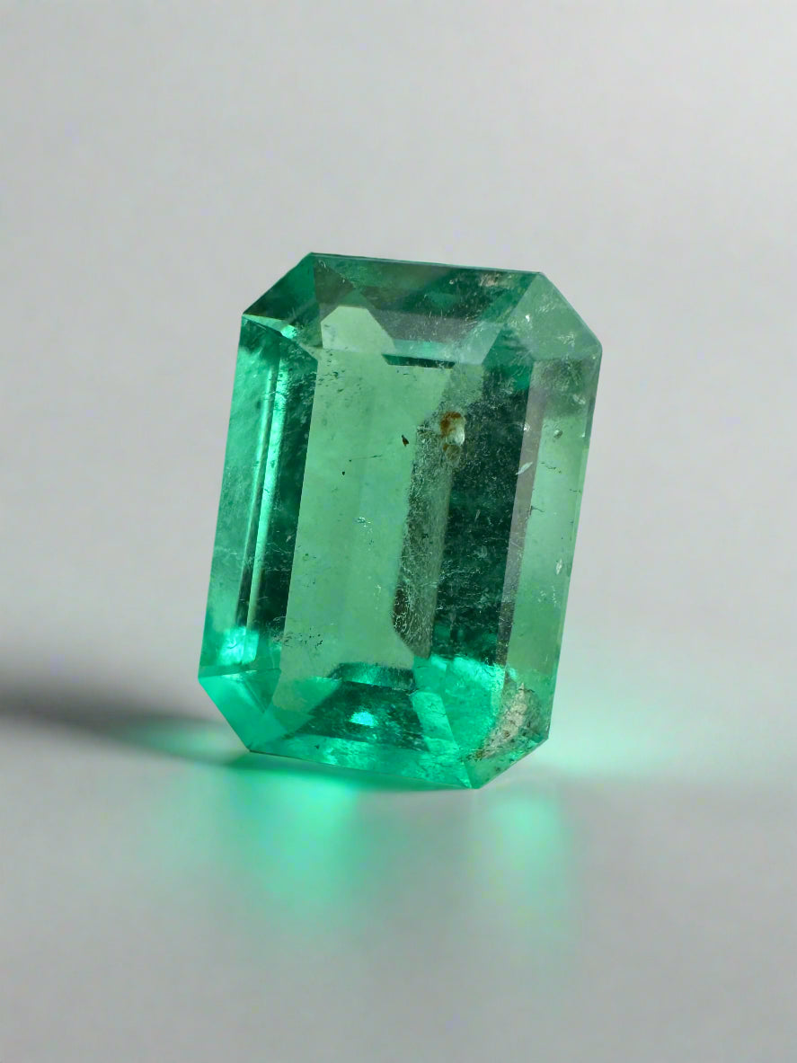 2.31 Carat 10x7mm Colombian Emerald - Natural Medium Green Emerald Cut Gemstone for Jewelry Making, Engagement Rings & Fine Collections