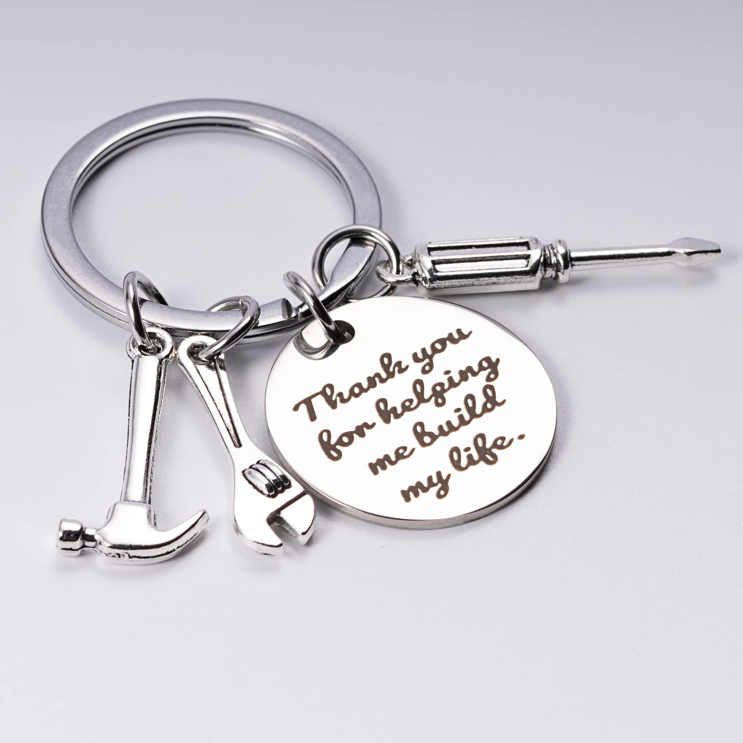 Linemoon Thank You Keychain for Dad - Father's Day, Birthday, Anniversary & Christmas Gift from Son or Daughter | Personalized Gifts for Dad | Office, Car & Home Use