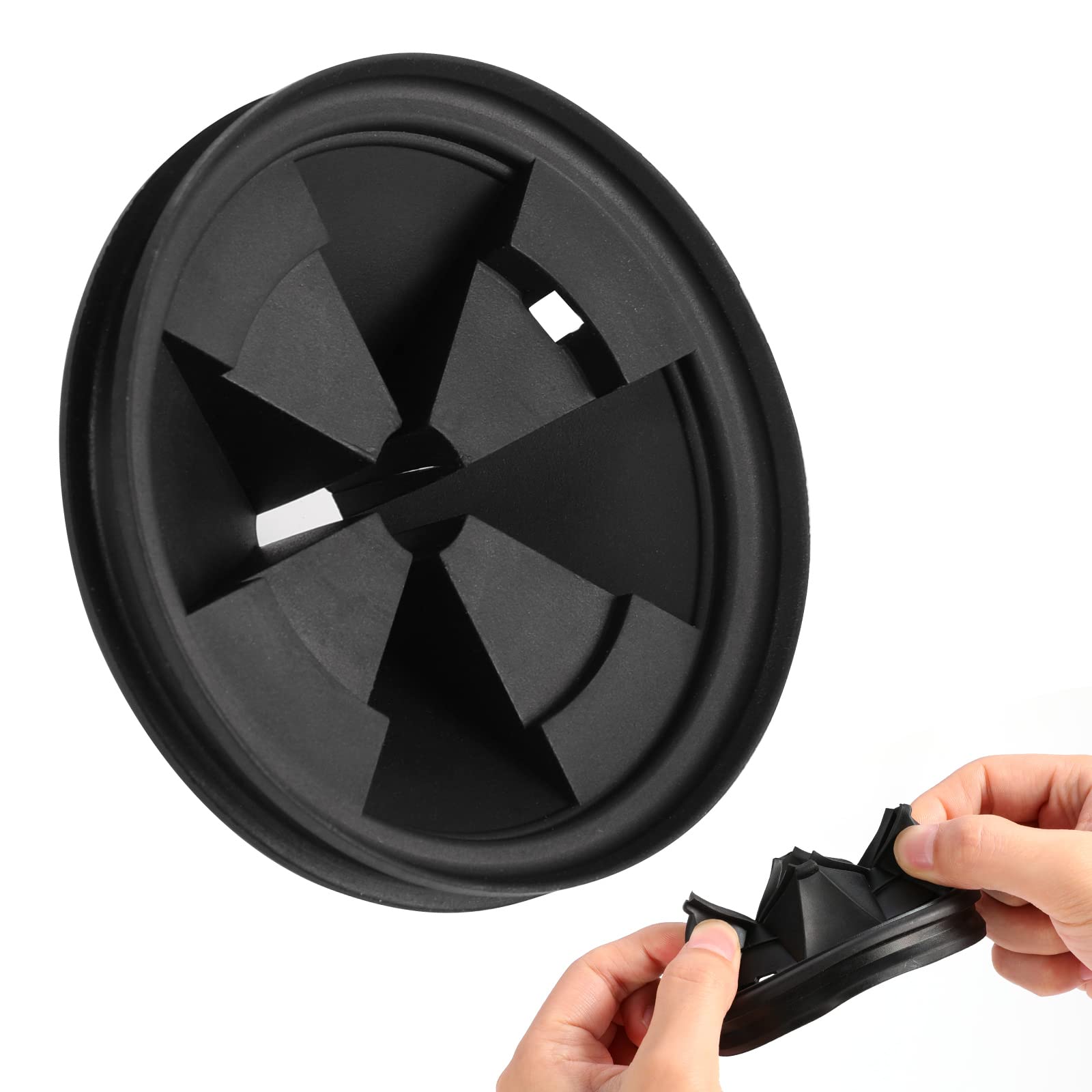 RQYEKDO 3 3/8 Inch Garbage Disposal Splash Guard - Compatible with InSinkErator Evolution & Moen Models, Black Sink Baffle Drain Plug (1-Pack) - Perfect for Kitchen Sink Waste Disposer Accessories & Food Scrap Prevention
