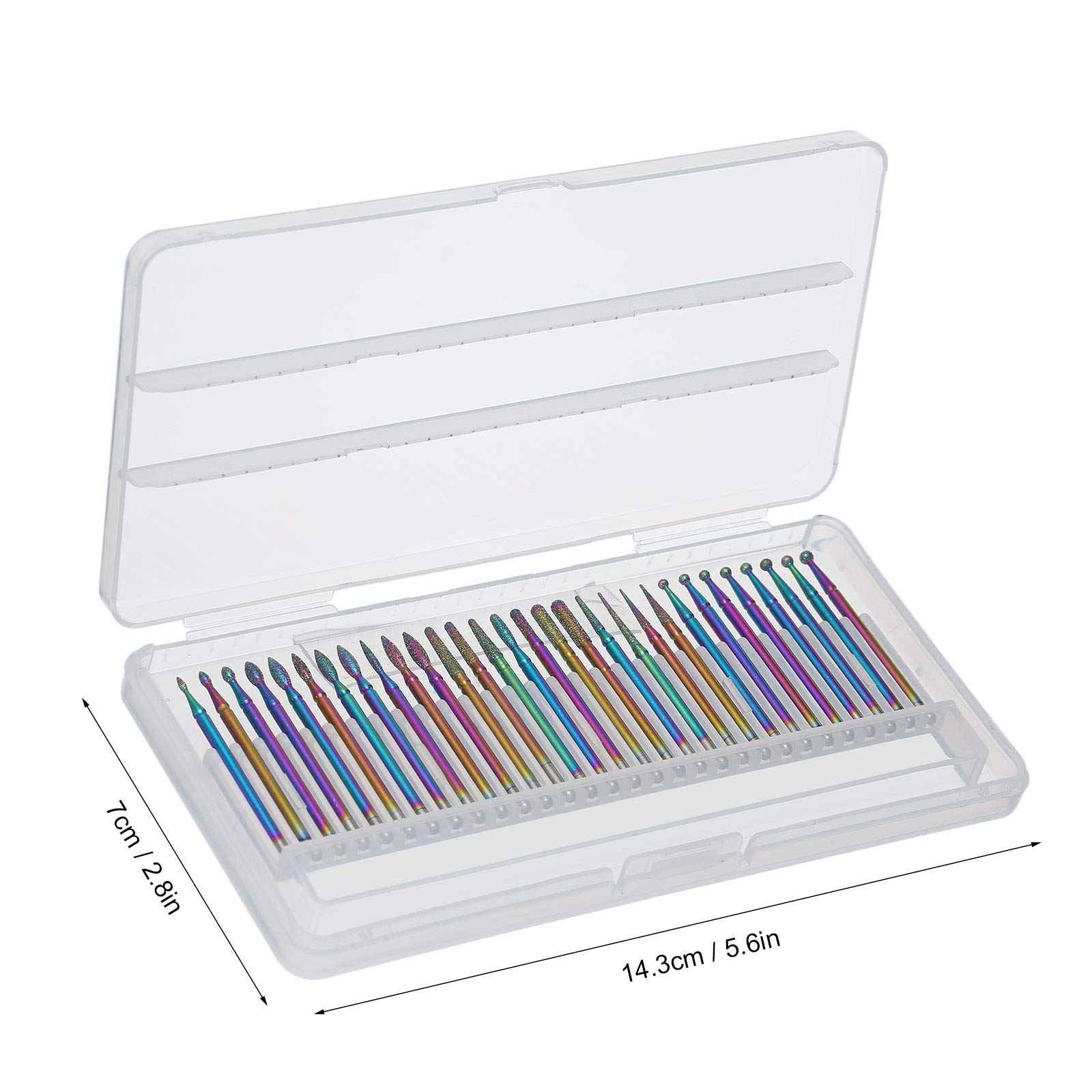 30Pcs Rotary Nail Drill Bit Set - Rainbow Coated Tungsten Carbide Burrs for Professional Manicure & Pedicure | Nail Cutter, Cuticle Trimmer & Nail Files for Drill Machine | Perfect for Salon, Home & DIY Nail Care