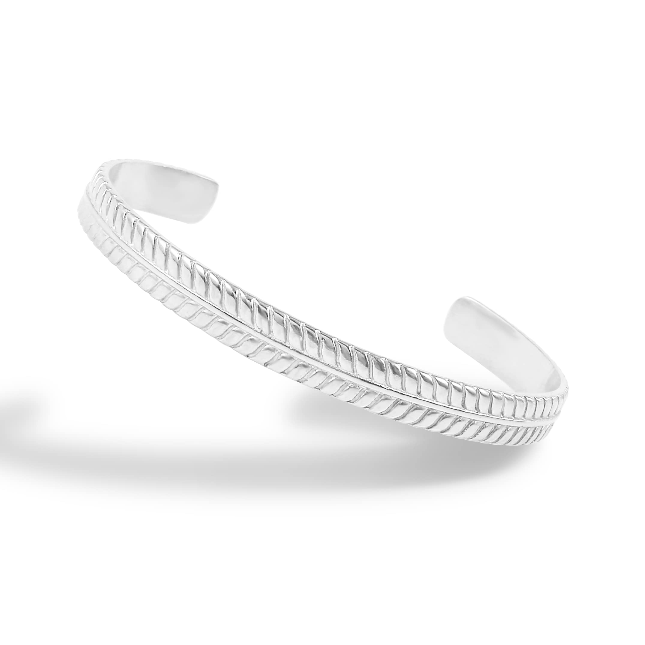 14K Gold Plated Cuff Bangle Bracelet for Women & Men - Stainless Steel Olive Leaf Feather Open Cuff Jewelry - Perfect for Weddings, Parties & Everyday Wear