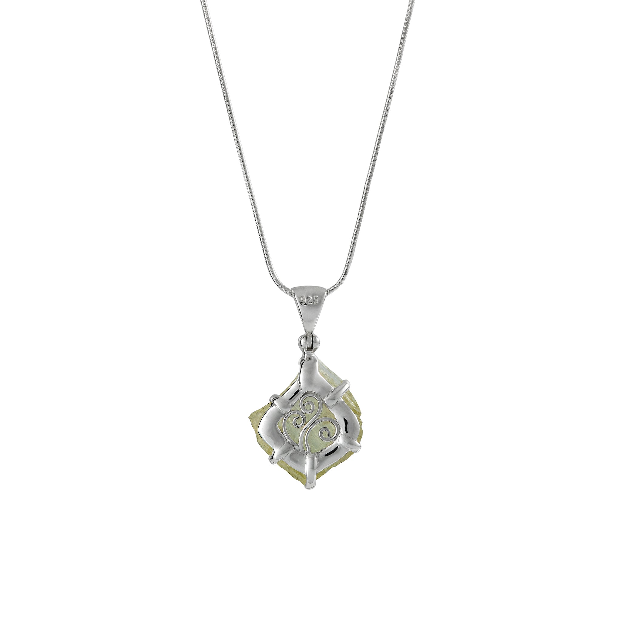 Natural Hiddenite Crystal Pendant Necklace - Healing Stone Jewelry for Women - Perfect for Meditation, Energy Work & Spiritual Gifts