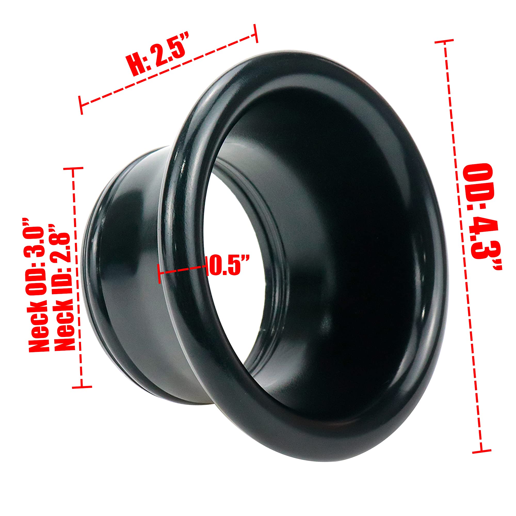 Modengzhe 2.5-inch Bellmouth Aluminum Velocity Stack Air Intake Adapter - High Performance Air Inlet Horn & Decorative Cover (Black) for Motorcycle, ATV, and Car Racing - Enhances Airflow & Engine Efficiency