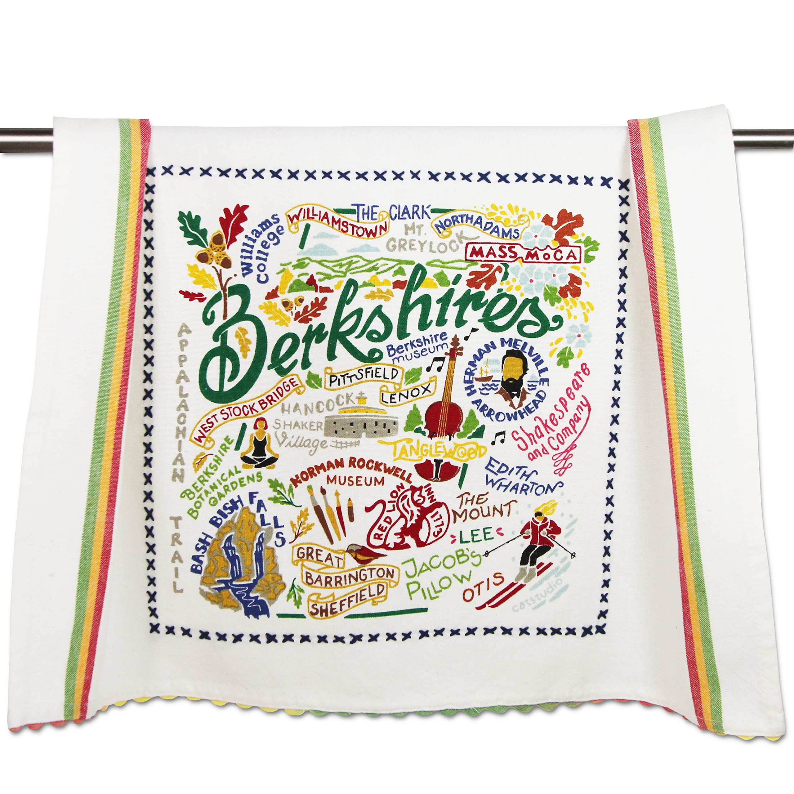 CatStudio Berkshires Dish & Hand Towel Set - Absorbent Cotton Kitchen, Bar & Bathroom Towels for Home Decor & Gifts - Perfect for Cooking, Cleaning & Hosting