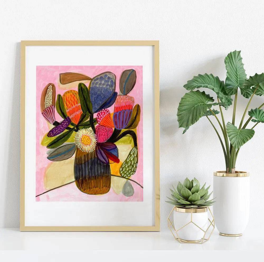 Modern Wall Art Print - Native Bunch Style Canvas Painting for Living Room, Bedroom & Office Decor | Home Interior Design