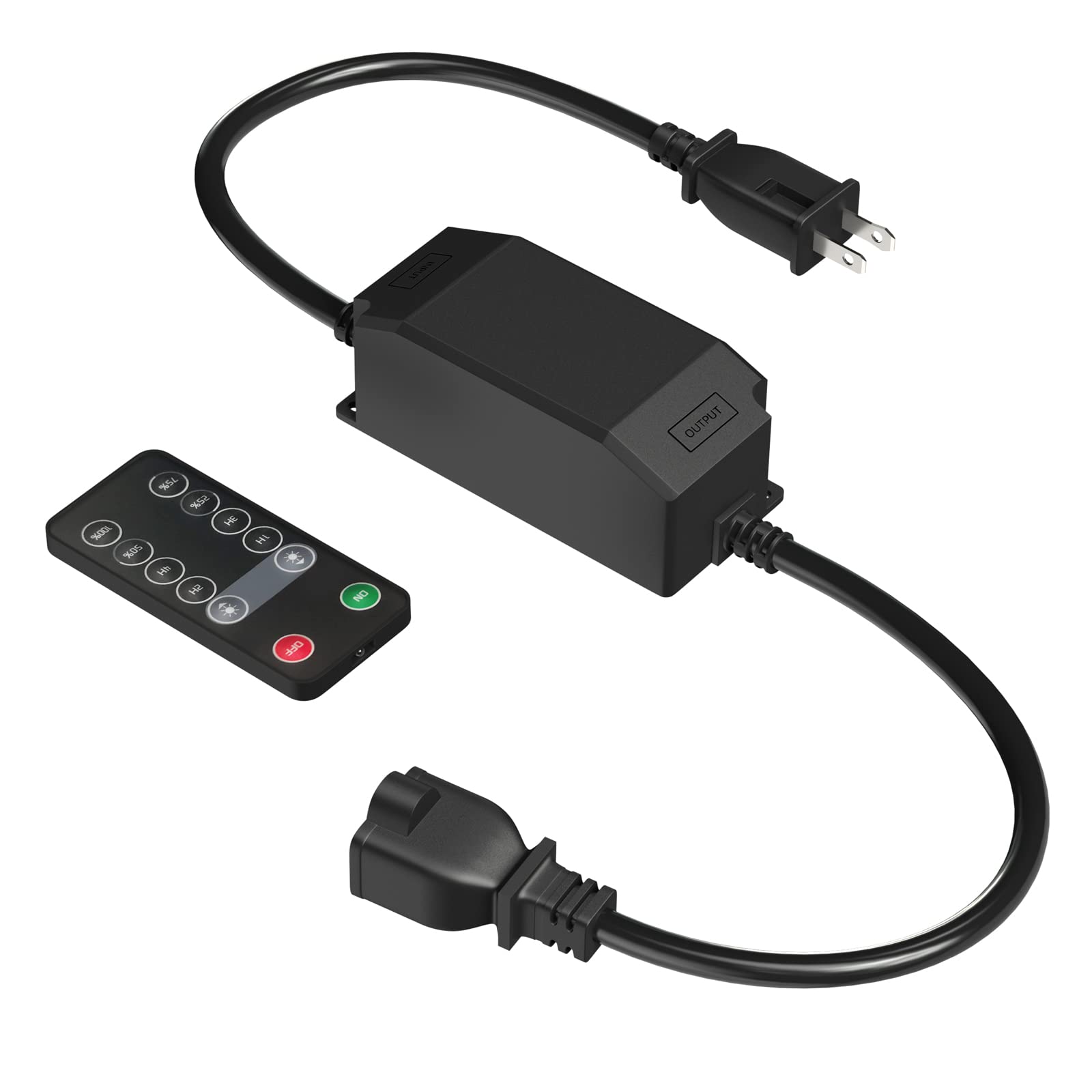 BestCon Outdoor LED Strip Light Dimmer with RF Remote Control, 240W Max Power, Waterproof, Timer Function - Compatible with Broadlink for Patio, Garden & Landscape Lighting