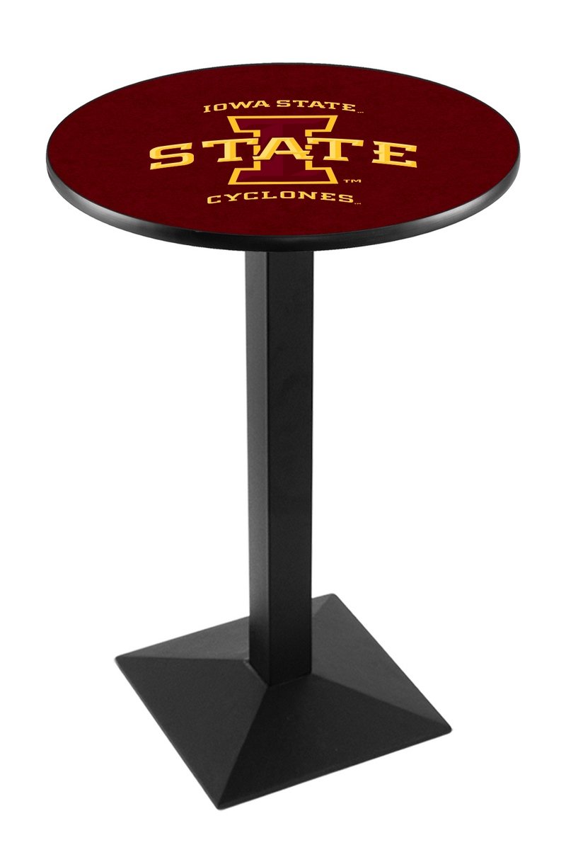 Holland Bar Stool Co. L217 36 Inch Black Wrinkle Bar Height Pub Table for Kitchen, Dining Room & Game Room - Iowa State Themed Home Decor