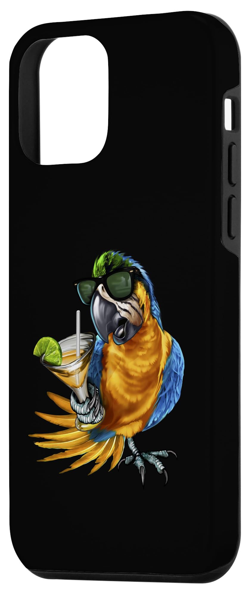 iPhone 12 Mini Case - Macaw Parrot Drinking Margarita Tropical Beach Design | Perfect for Vacation, Summer & Tropical Theme Lovers