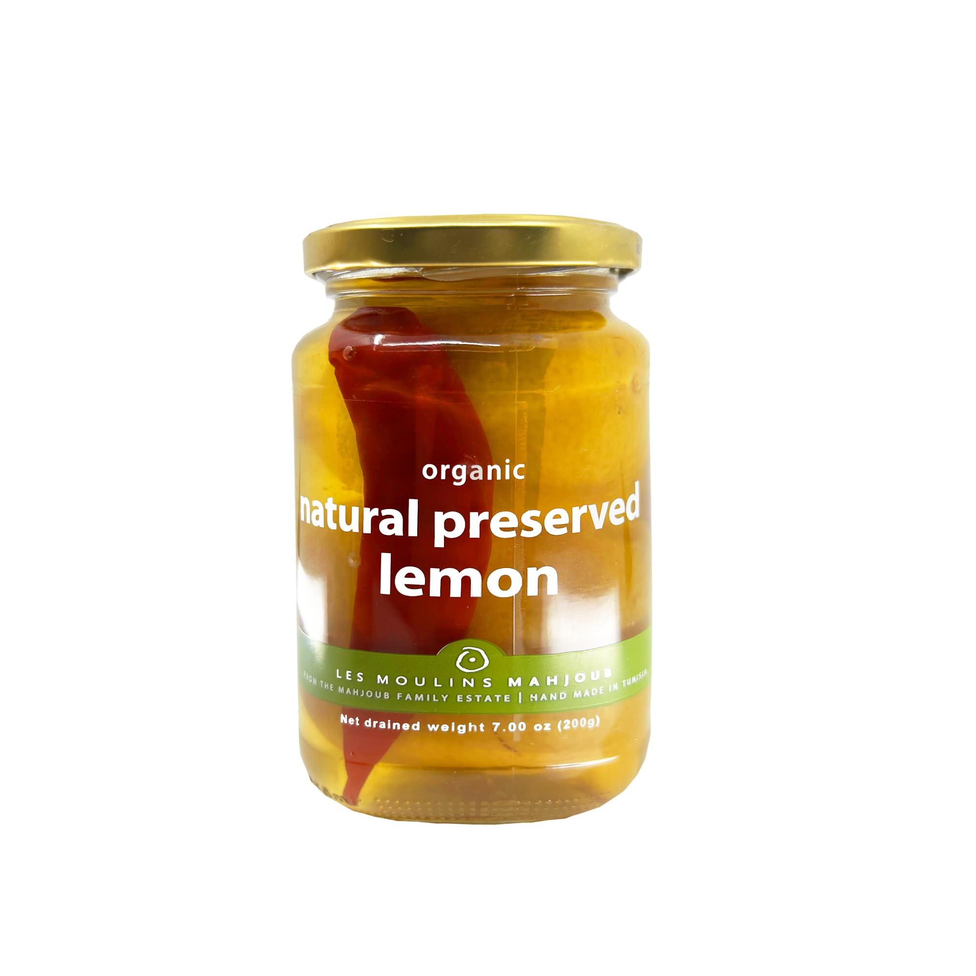 Organic Preserved Lemons by Les Moulins Mahjoub - 7.05 oz Jar | Premium Moroccan Pickled Lemons for Cooking, Tagines & Mediterranean Recipes