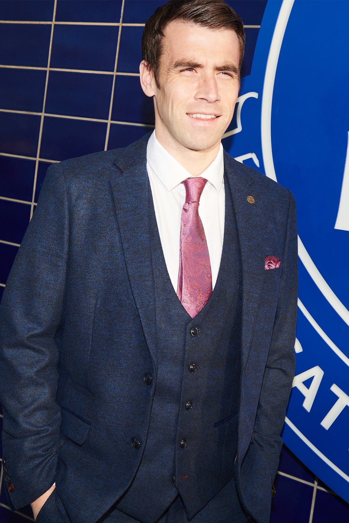 Everton FC Séamus Coleman MARLOW Navy Tweed Suit - Official Licensed Football Jersey for Matchday & Casual Wear