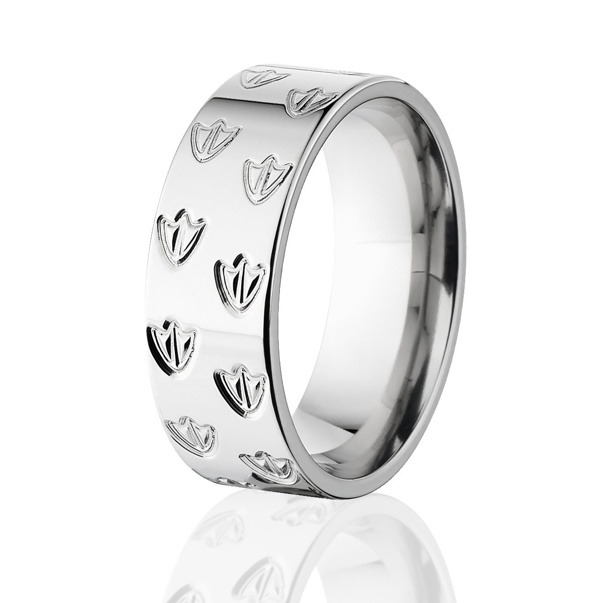 Titanium Duck Track Band Ring - Hunting & Wedding Band for Men, Animal Tracks Design, Durable & Lightweight - Perfect for Outdoor Adventures, Camping, and Special Occasions