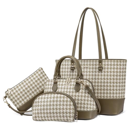 4 Pcs-houndstooth Khaki