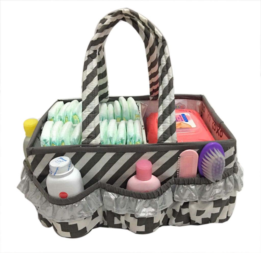Bacati Love Grey Kids Storage Organizer - Nursery Storage Caddy for Toys, Books & Baby Essentials | Perfect for Playroom, Bedroom & Daycare Organization