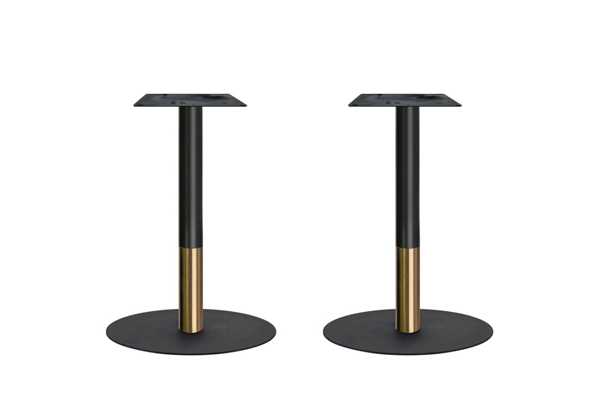 Rivoli Cafe Table - Black/Rose Gold Finish with Black Disc Base - 63