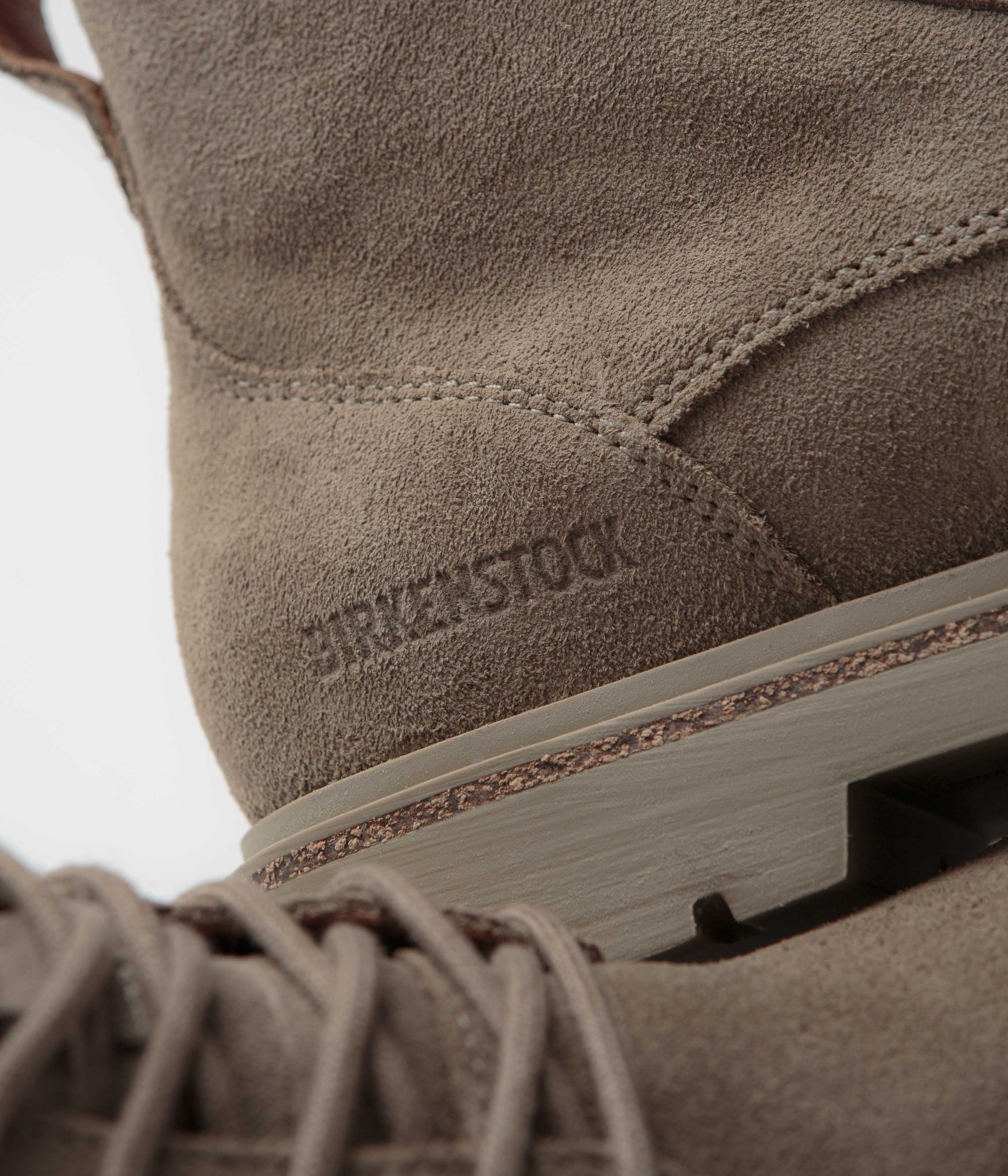 Birkenstock Women's Highwood Lace Mid Shoes - Comfortable Cork Footbed Sandals in Taupe for Walking, Travel & Casual Outfits