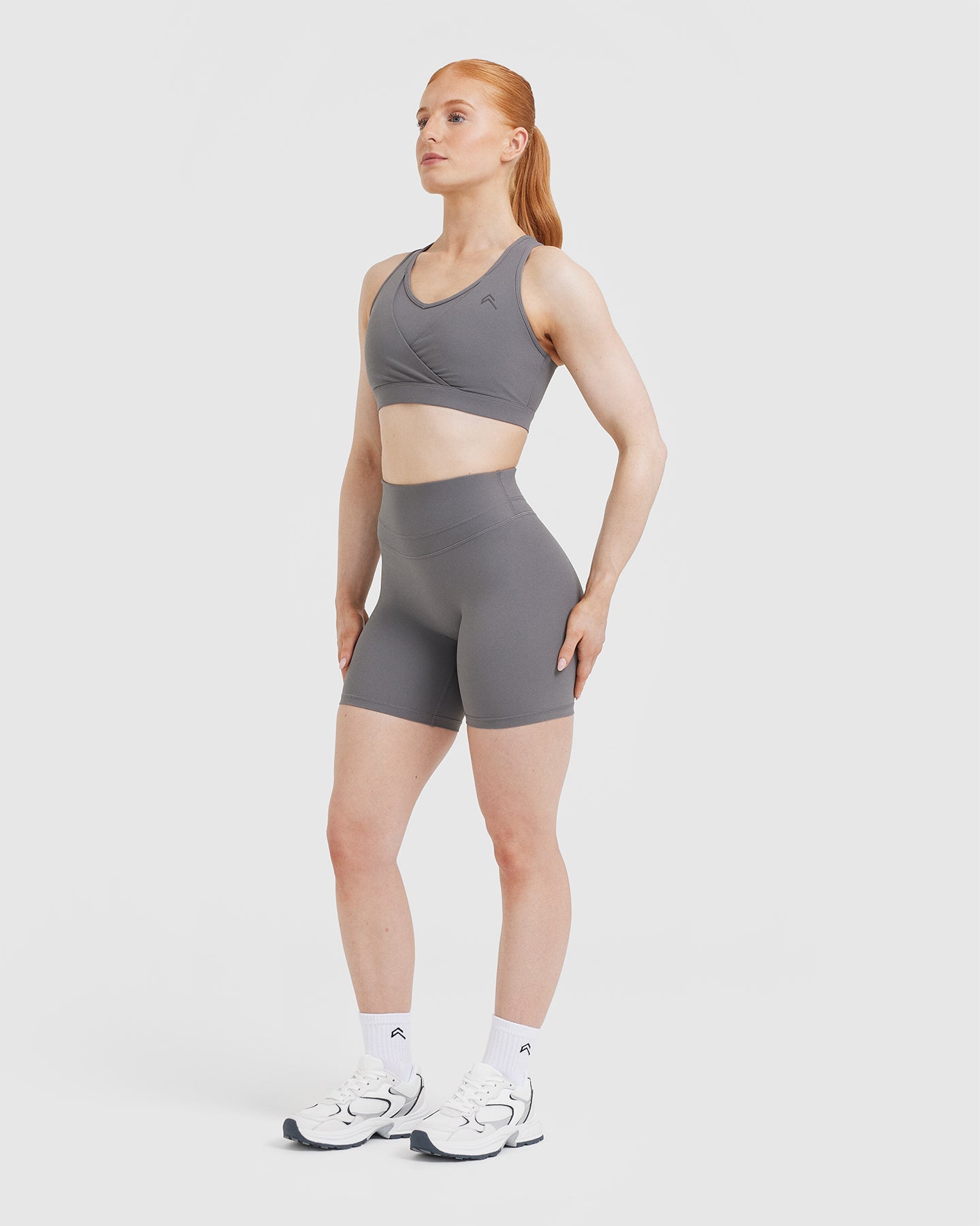 High Waisted Shorts for Women - 6-Pack Comfortable Stretch Ash Grey Workout Shorts | Perfect for Yoga, Running, and Gym