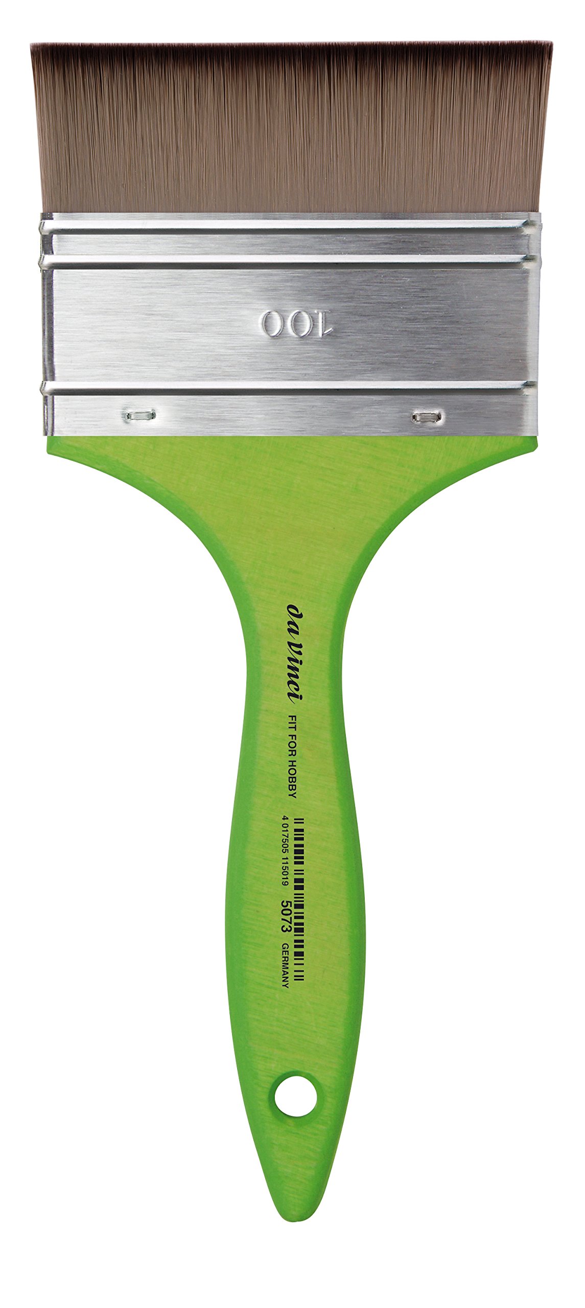 Da Vinci Brushes 5073-100 Student Series Synthetic Paint Brush - Flat Mottler Elastic Bristles with Green Matte Handle (Size 100) - Perfect for School Art Projects, Hobby Painting & Watercolor Techniques