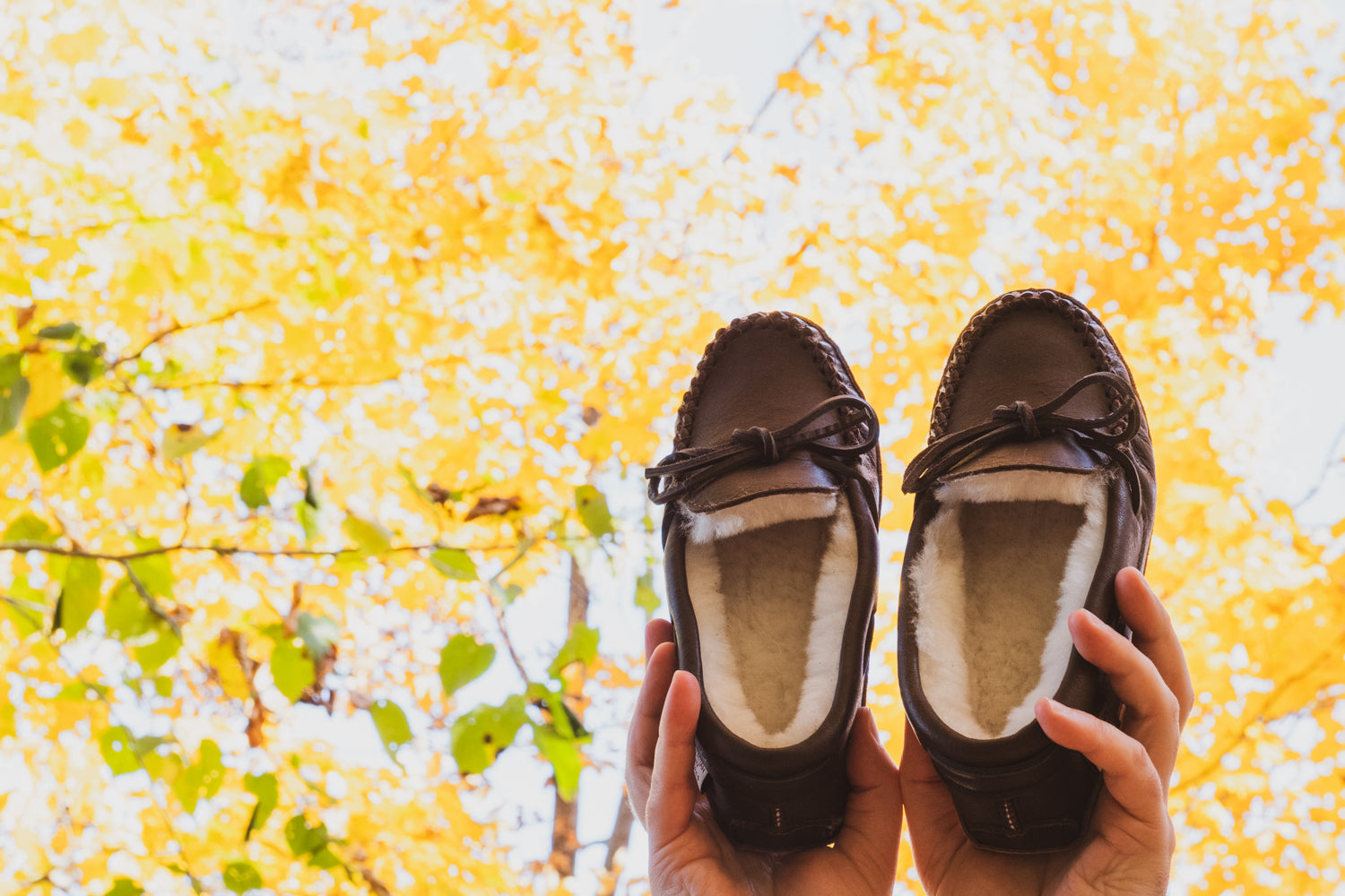 Women's Dark Brown Sheepskin Lined Moccasins - Soft & Warm Winter House Slippers (Size 6 & 9) | Cozy Indoor Shoes for Home, Office & Relaxation