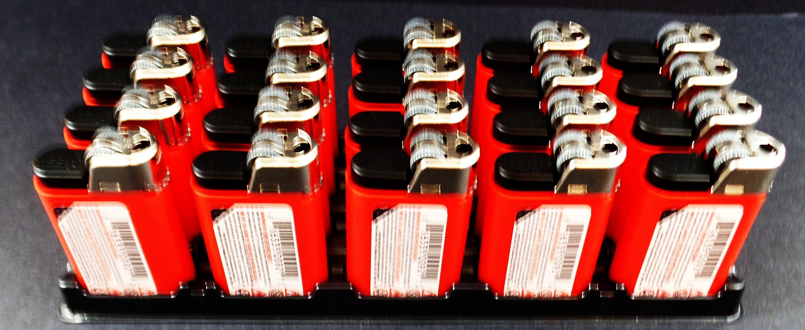 Lot of 20 Red Djeep Lighters - Windproof Refillable Cigarette Lighters for Camping, Hiking & Outdoor Use