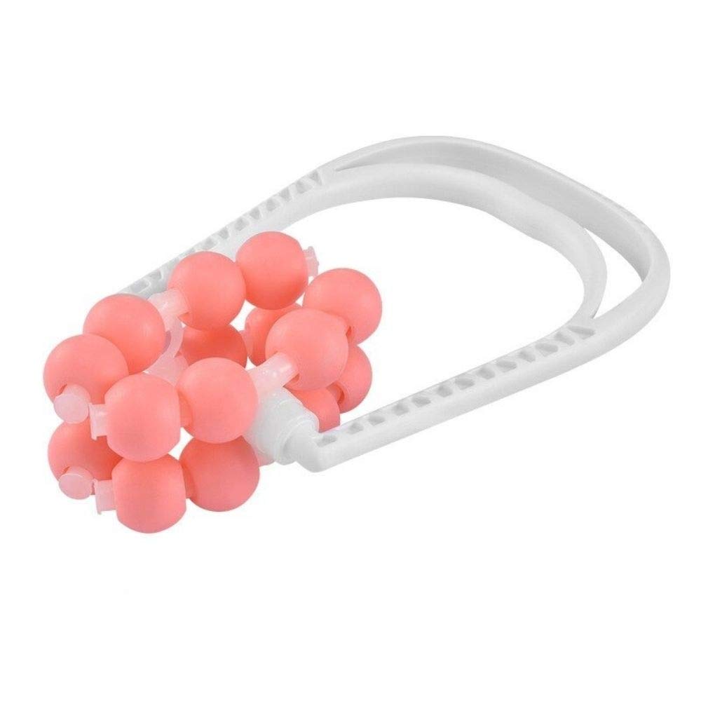 16 Balls Roller Massager for Calf, Arms, Legs & Waist - Relieve Muscle Pain, Soreness, Fatigue & Swelling - Pink Muscle Recovery Tool for Athletes, Yoga & Post-Workout Relaxation at Home or Gym