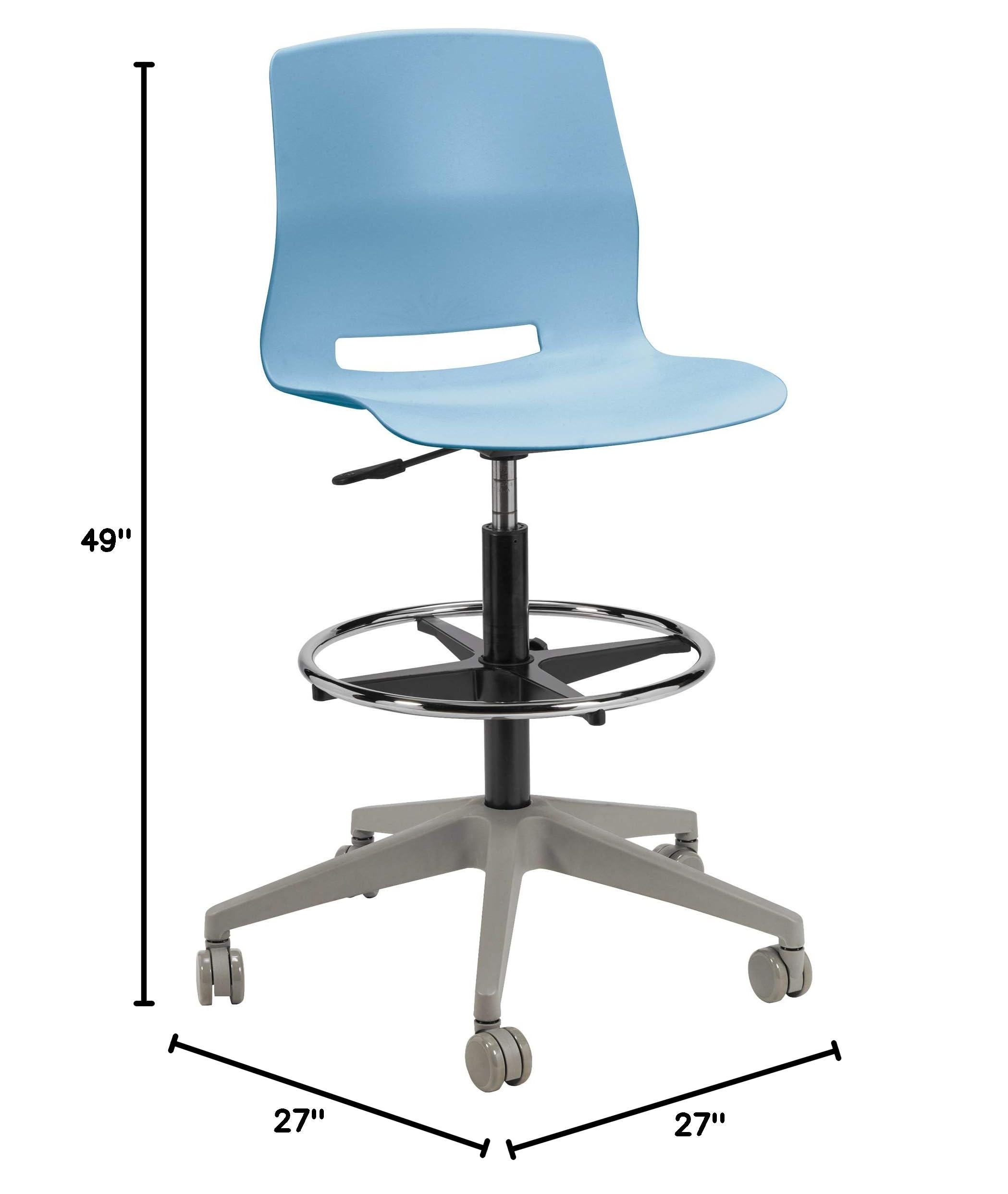 Ergonomic Lola Office Chair - Sky Blue Mesh Back, Adjustable Height, Swivel & Rolling for Home & Office Workspace - Perfect for Long Hours Sitting & Computer Work