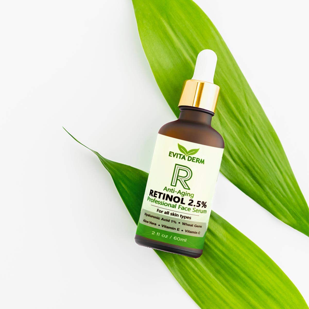2.5% Retinol Serum with Hyaluronic Acid, Vitamin C & E, Peptide & Aloe Vera - Anti-Aging Face Serum for Wrinkles, Fine Lines & Acne - Boost Collagen Production - Day & Night Moisturizer for All Skin Types
