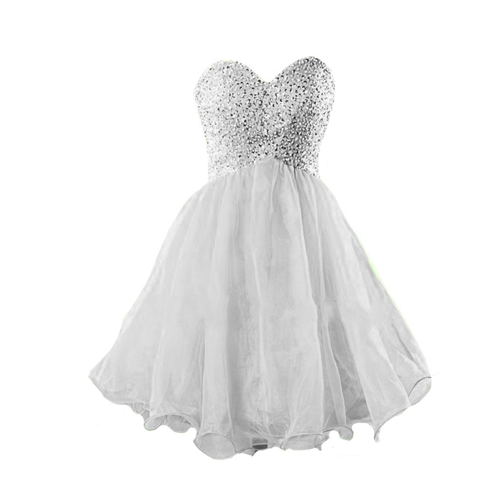 Kivary® Women's Short Organza Beaded Sweetheart Corset Prom Dress - Elegant Homecoming Gown for Formal Events & Special Occasions