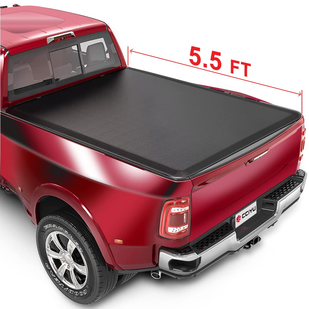 cciyu Soft Tri-Fold Tonneau Cover for Ford F-150 (2004-2021) | 5.5FT Truck Bed Cover | Waterproof & Durable Folding Pickup Bed Cover Kit | Perfect for Camping, Hauling & Outdoor Adventures
