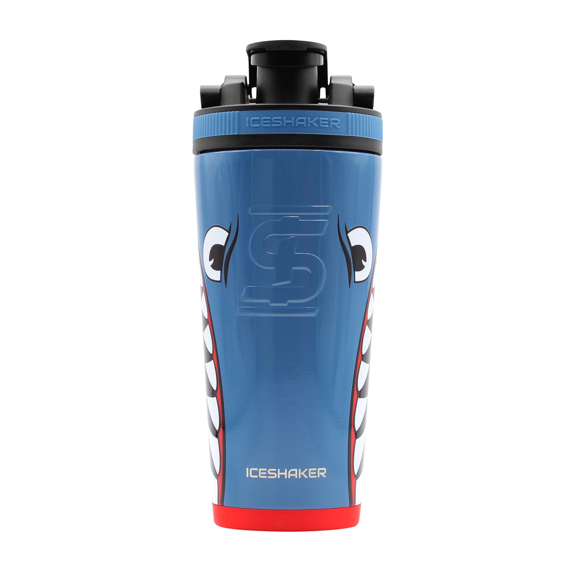 IS ICESHAKER 26oz Insulated Protein Shaker Bottle - WWII Warhawk Blue Bomber, Leakproof Gym Water Bottle with Temperature Control | As Seen on Shark Tank | Perfect for Workouts, Protein Shakes & Outdoor Activities