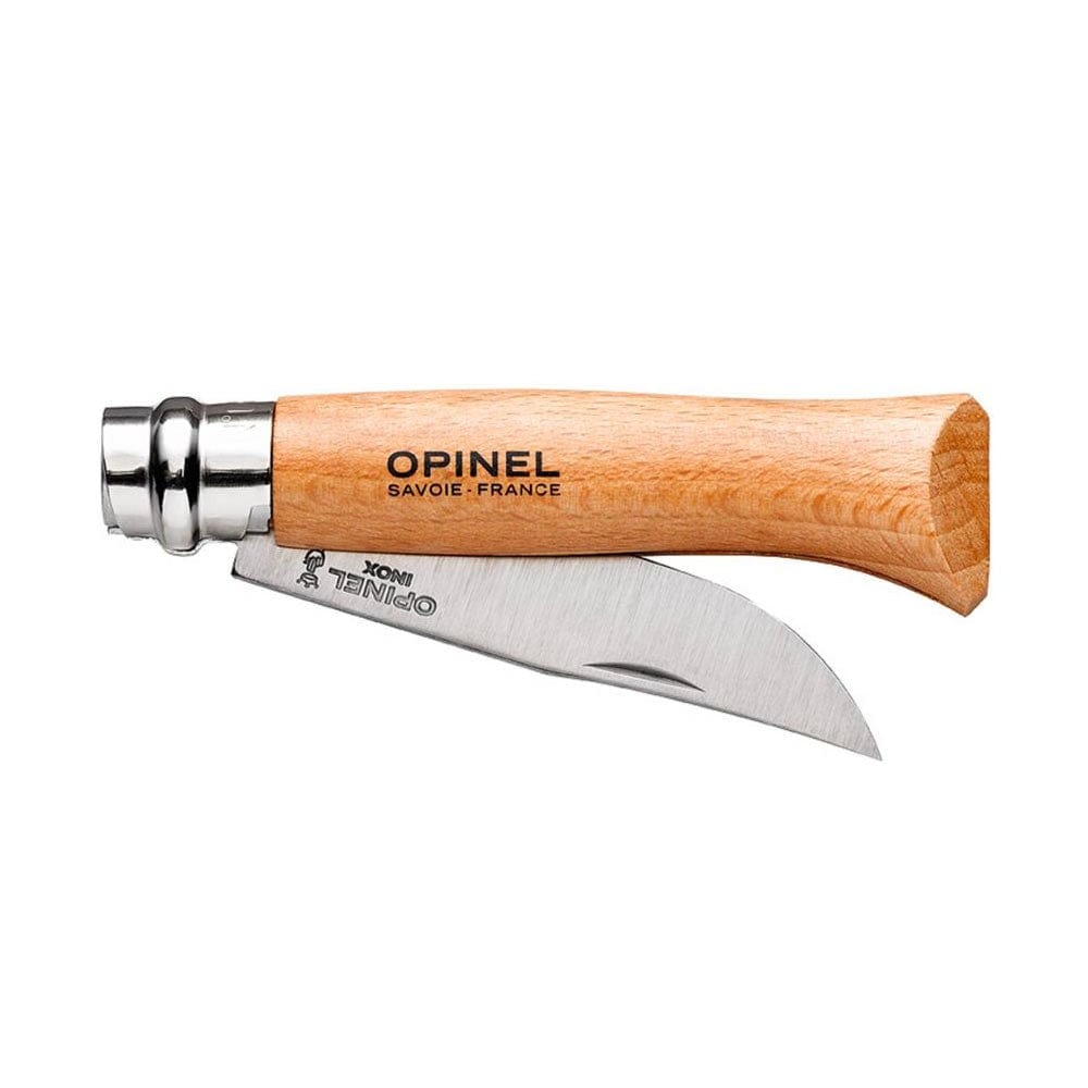 Opinel No.08 Stainless Steel Folding Pocket Knife with Beech Wood Handle - Perfect for Camping, Hiking & Everyday Carry (EDC)