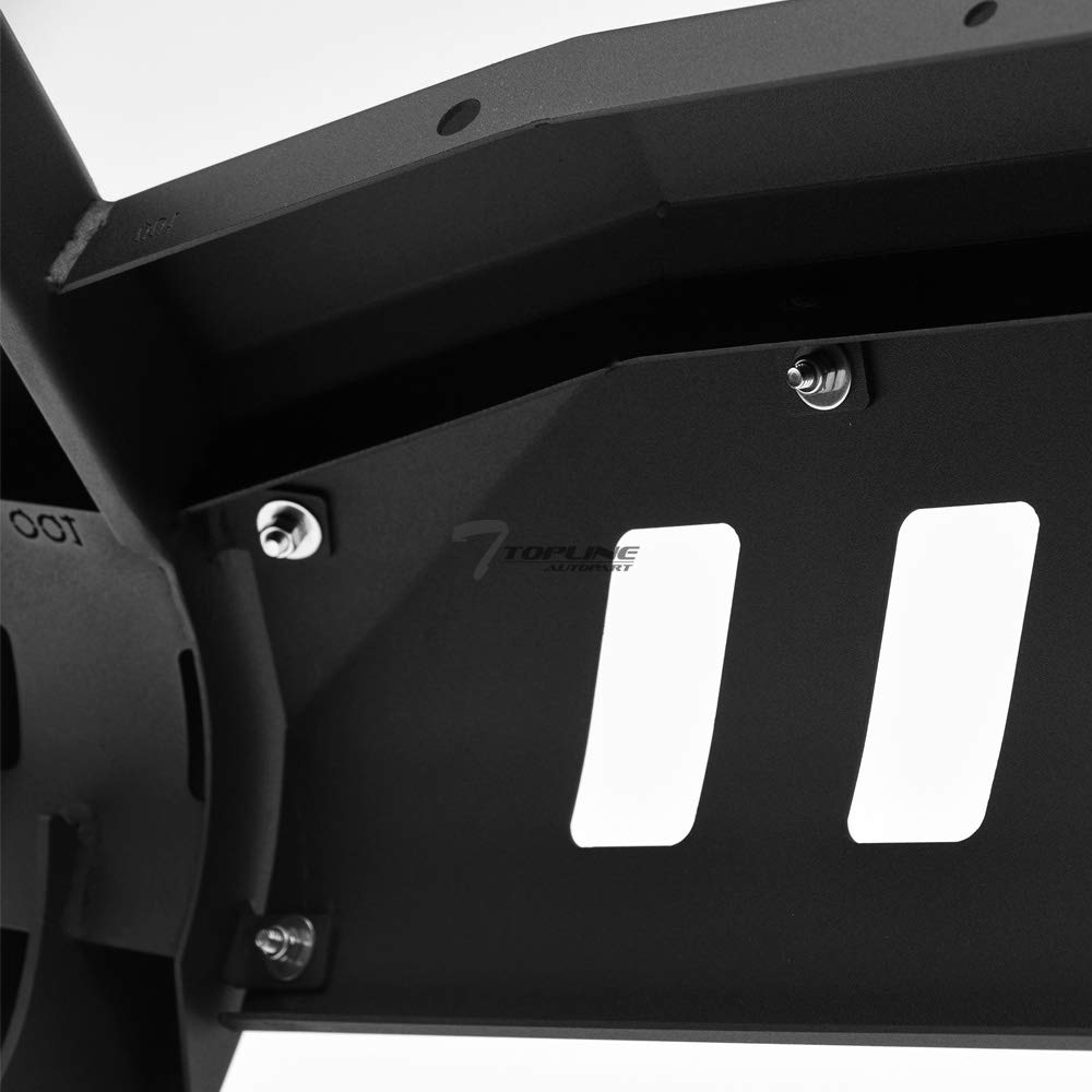 Matte Black AVT Style Bull Bar Brush Guard Front Bumper Grille Guard with Skid Plate for 2011-2019 Ford Explorer - Off-Road Protection & Truck Accessories for Adventure & Daily Driving