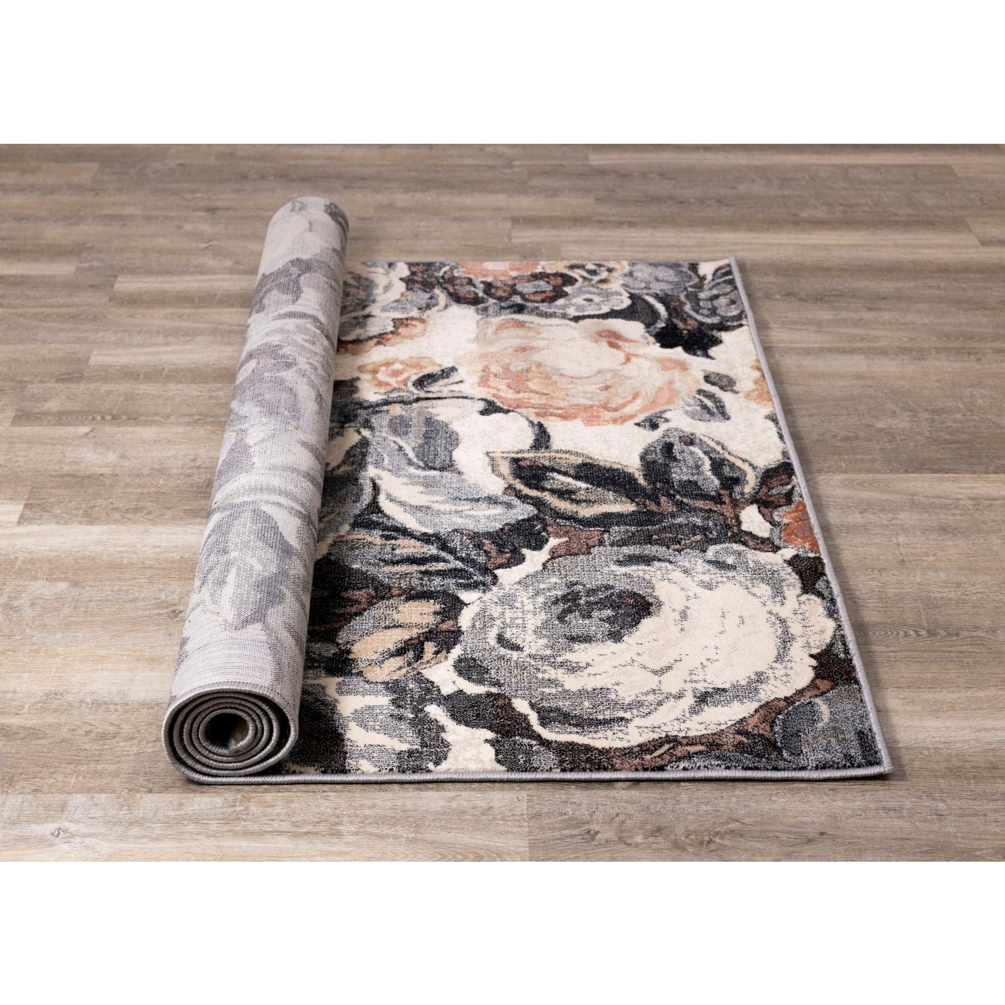 Stylish Abbey Area Rug 6x9 Feet - Soft Non-Slip Living Room Rug for Home Decor, Bedroom, Office - Modern Floral Design for Cozy Spaces